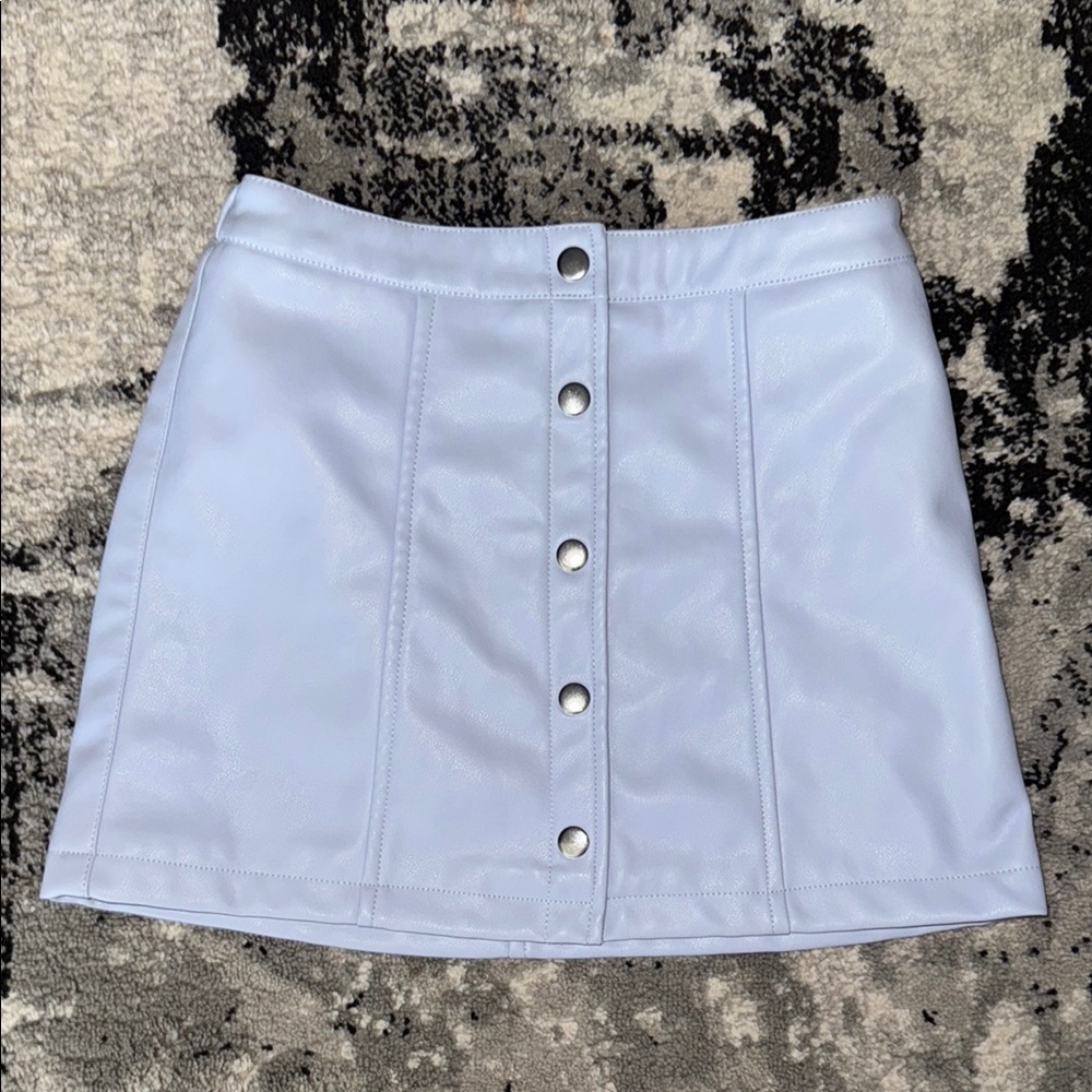 blue leather Skirt